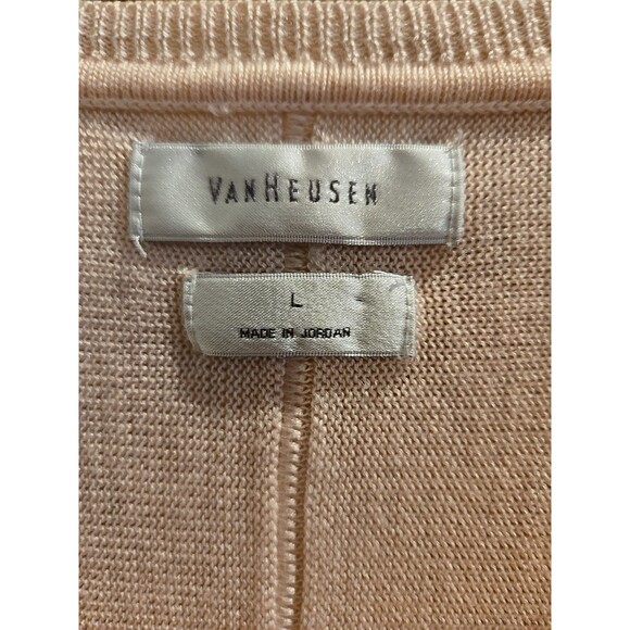 Van Heusen Womens Light Pink Sweater Pullover Long Sleeve Thin Knit  Size L Lady - Picture 3 of 16